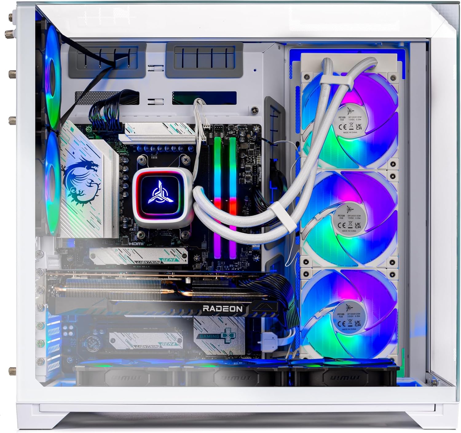 Skytech Gaming O11 Vision Gaming PC, AMD Ryzen 7 9800X3D 4.7GHz, AMD RX 9070XT 16GB, 2TB Gen4 NVMe SSD, 32GB DDR5 RAM 6000, 850W Gold ATX 3 PSU, 360 ARGB AIO, Wi-Fi, Win 11, Desktop