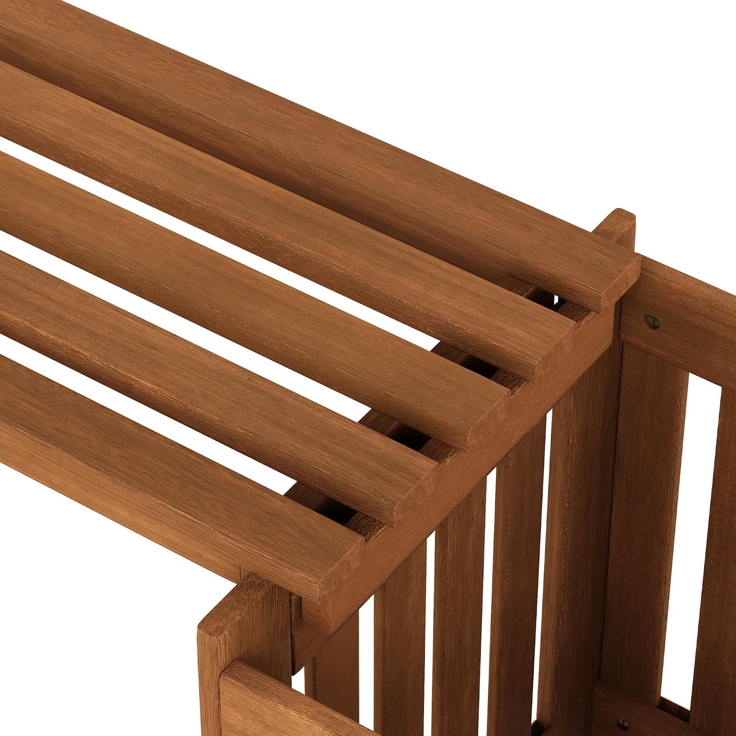 Furinno TIOMAN Planter Box with Bench, Hardwood Flower Box with Seat, Cube Garden Box, in Teak Oil, Outdoor Indoor, Garden, Patio, Balcony, Light Wood