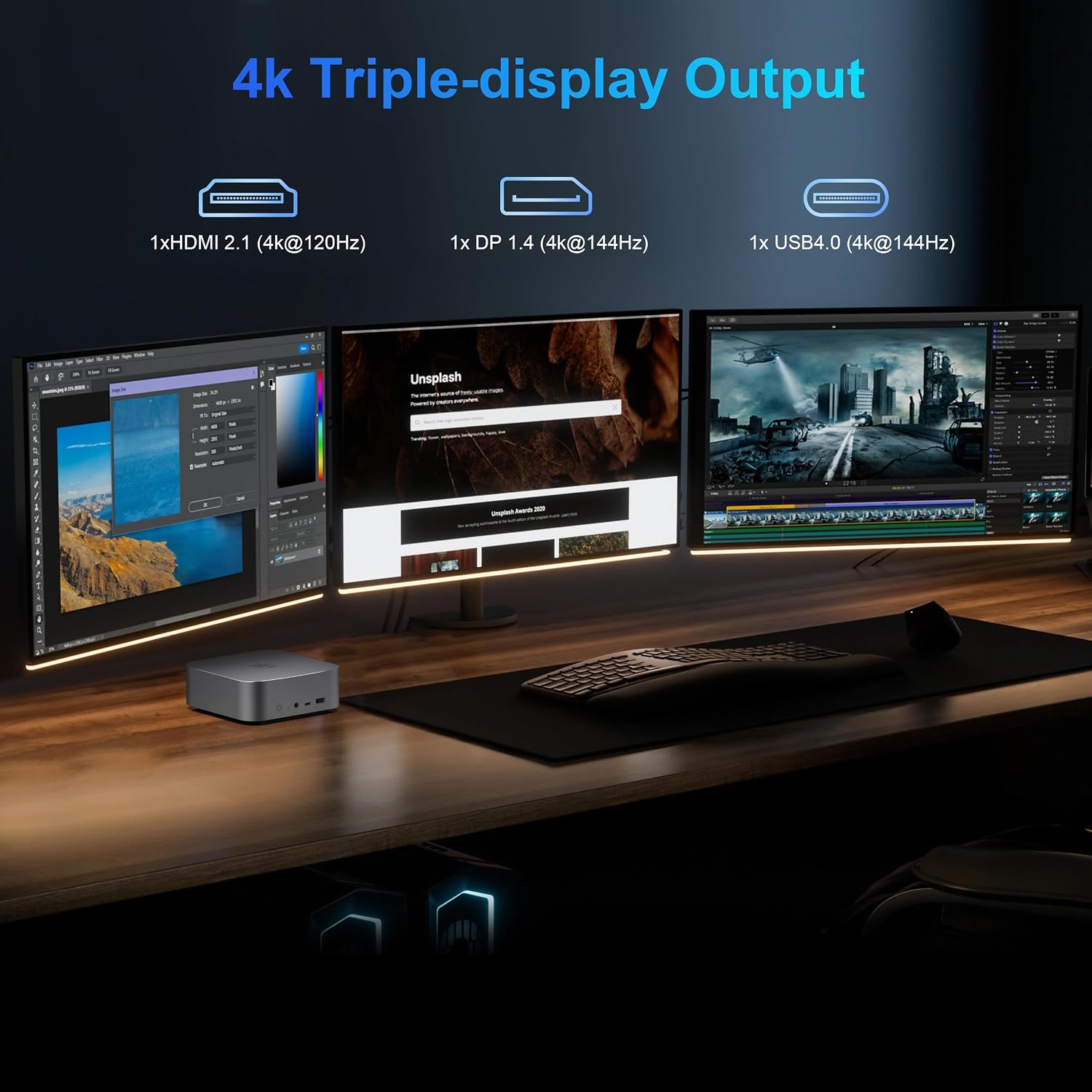 Beelink SER8 Mini PC, AMD Ryzen 7 8745HS(Max 4.9GHz), 24GB DDR5 5600MHz 1TB PCIE4.0 SSD Mini Desktop Computer,Radeon 780M Graphics 12 core 2600MHz, 4K Triple Display USB4/DP/HDMI, 2.5G LAN Micro PC