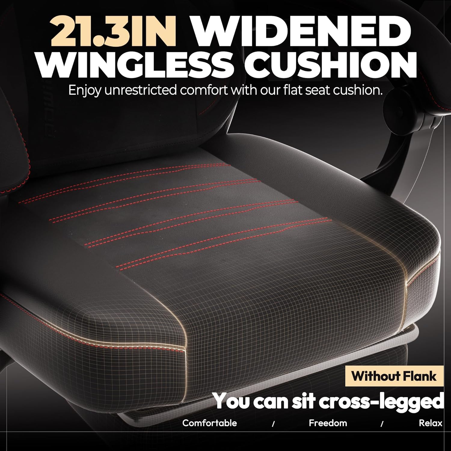 Dowinx PU Leather Gaming Chair with Footrest, Big and Tall Ergonomic Computer Chair with Lumbar Support, Wide Back Gamer Chair for Heavy People, Black