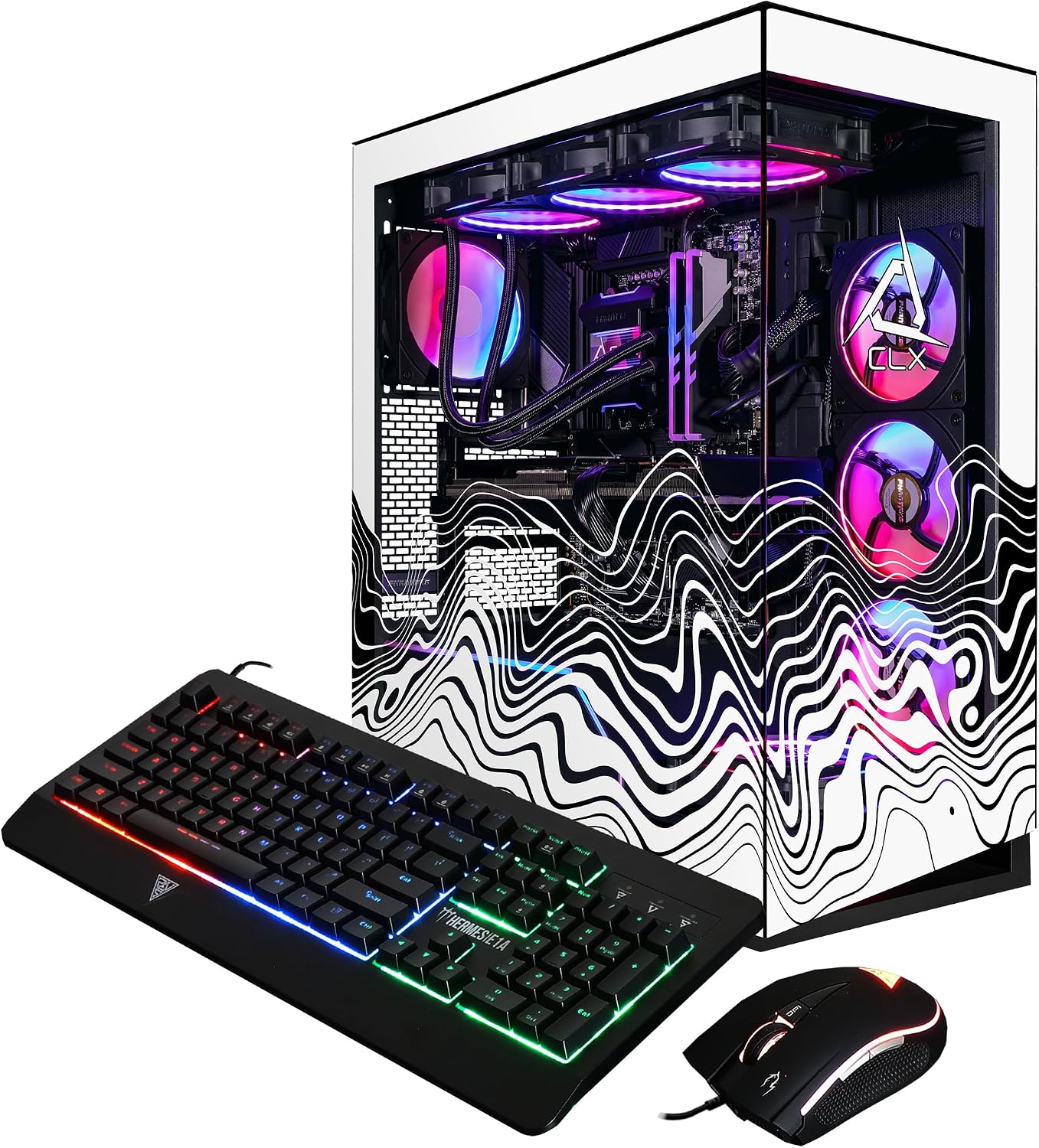 CLX Horus Gaming PC - AMD Ryzen 7 9800X3D 4.7GHz, GeForce RTX 5070 Ti, 2TB NVMe M.2 SSD, 6TB HDD, 64GB DDR5 RGB Memory, 360mm AIO, WiFi, Windows 11 Home, Black