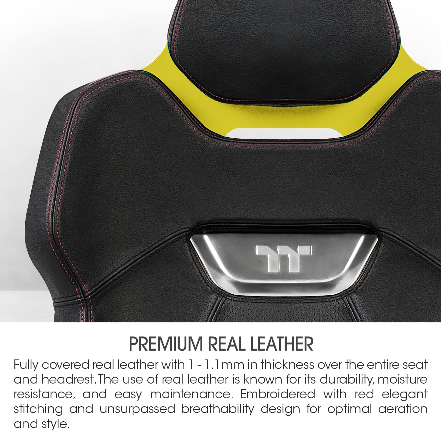 Thermaltake Argent E700 Real Leather Gaming Chair (Sanga Yellow) Design by Studio F. A. Porsche, GGC-ARG-BYLFDL-01