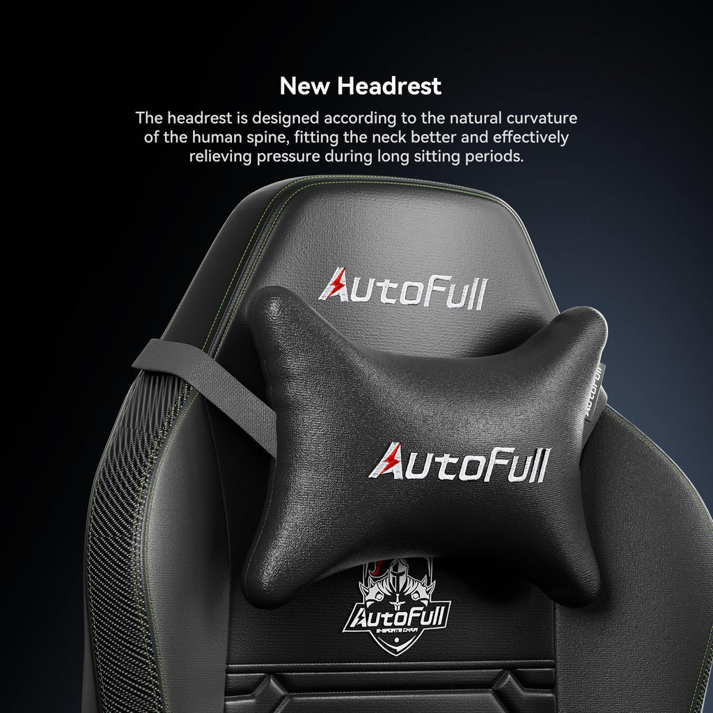 AutoFull C3 Gaming Chair, Racing Style Gaming Chair with Ergonomic Lumbar Support,Adjustable High Back Velvet Material PC Chair with Footrest,Black