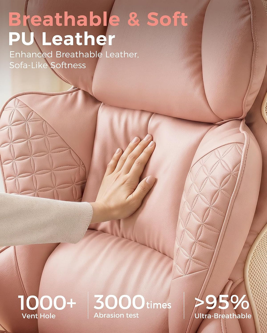 COMHOMA Big and Tall Office Chair Heavy Duty Gaming Chair with Deluxe Embossing Leather High Back Wider Ergonomic Computer Chair with Foot Rest 150°Reclining Pocket Spring Lumbar Support