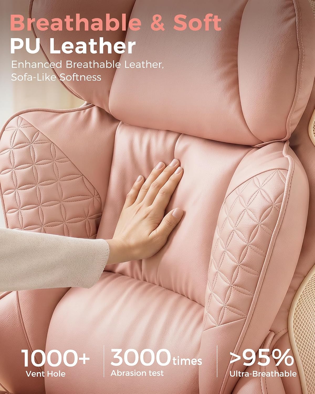 COMHOMA Big and Tall Office Chair Heavy Duty Gaming Chair with Deluxe Embossing Leather High Back Wider Ergonomic Computer Chair with Foot Rest 150°Reclining Pocket Spring Lumbar Support