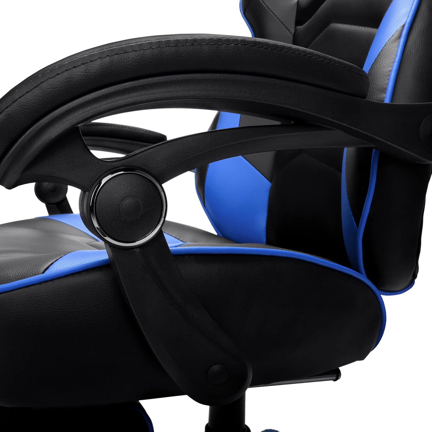 RESPAWN 110 Ergonomic Gaming Chair with Footrest Recliner - Racing Style High Back PC Computer Desk Office Chair - 360 Swivel, Adjustable Lumbar Support, Headrest Pillow, Padded Armrests - 2019 Blue