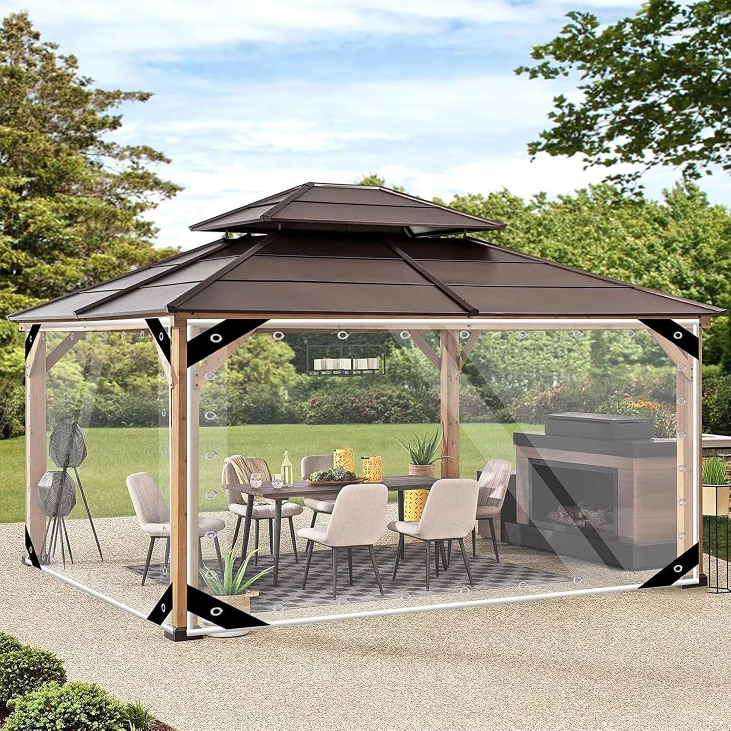 Clear Tarp 10x16ft, Clear Tarps with Grommets, 14 MiL Heavy Duty Waterproof with Reinforced Edge for Plant Greenhouse, Balcony, Garden, Pet Hutch, Roof.