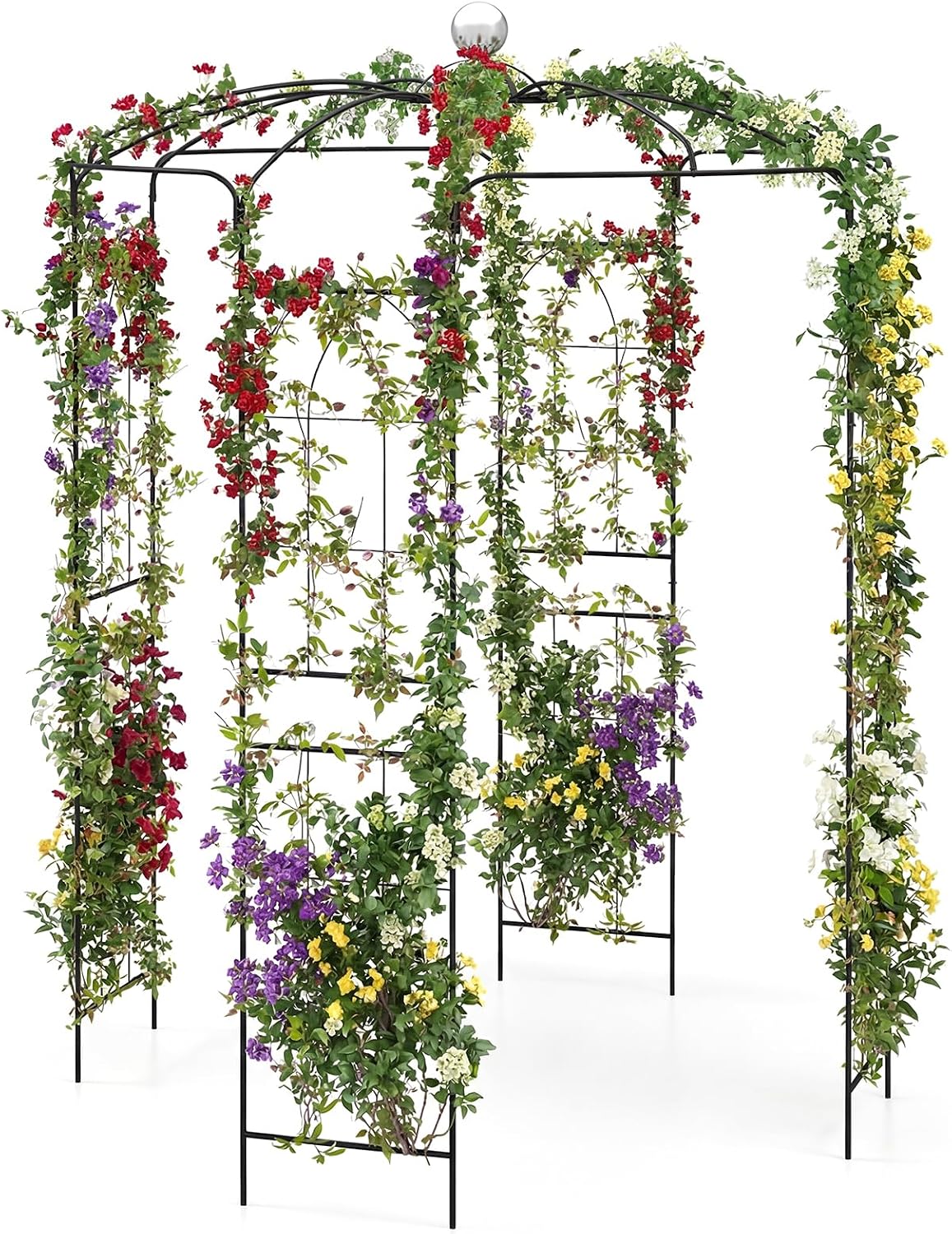 Happygrill Birdcage Shape Garden Arbor, 112' Tall Heavy Duty Gazebo with for Climbing Plants, Outdoor Arch Pergola Pavilion for Wedding Party Ceremony Decoration