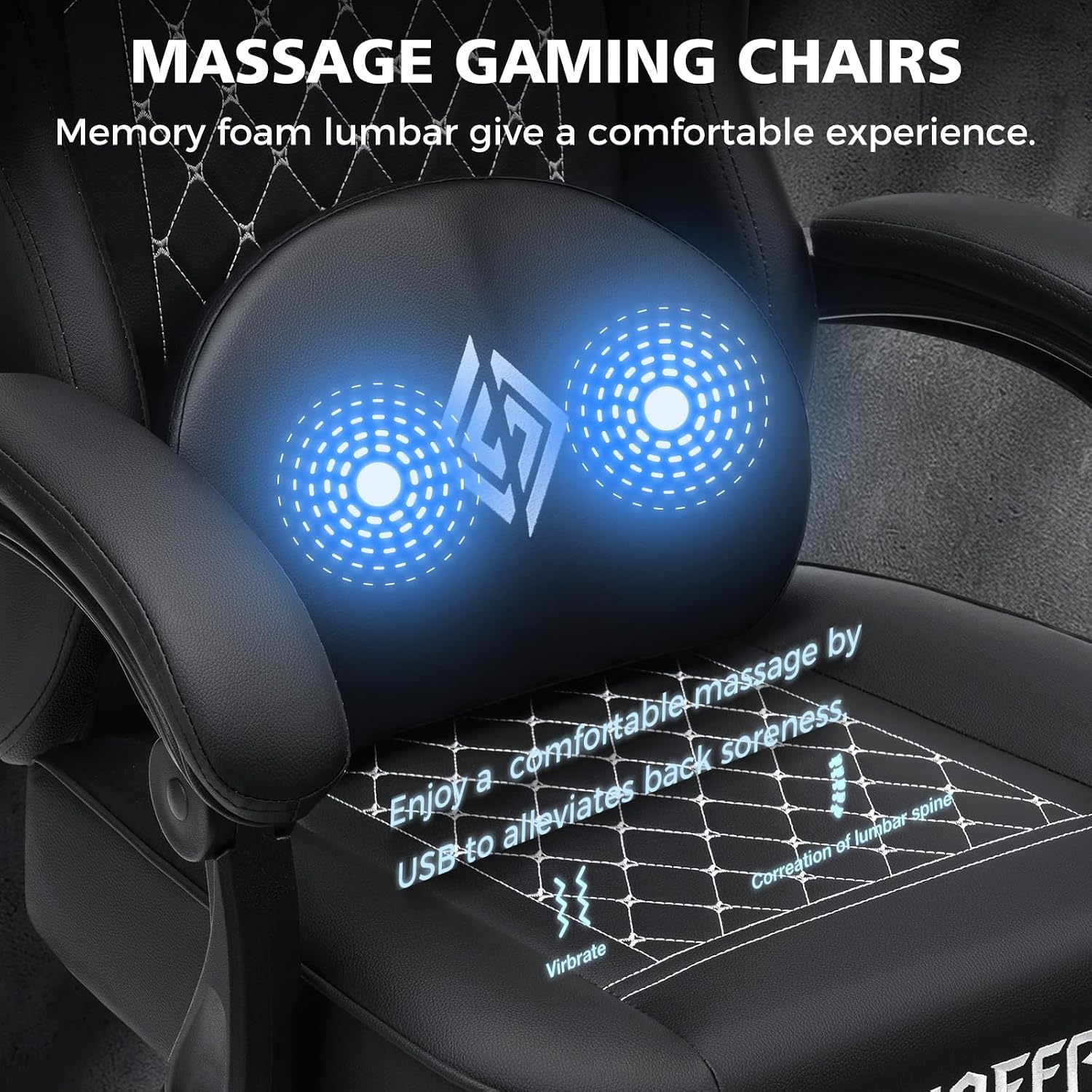 HOFFREE Gaming Chair Computer Chair with Speakers Massage Game Chairs with Footrest Bluetooth High Back Ergonomic Computer Gaming Chairs for Adults Reclining Video Gamer Chair Black