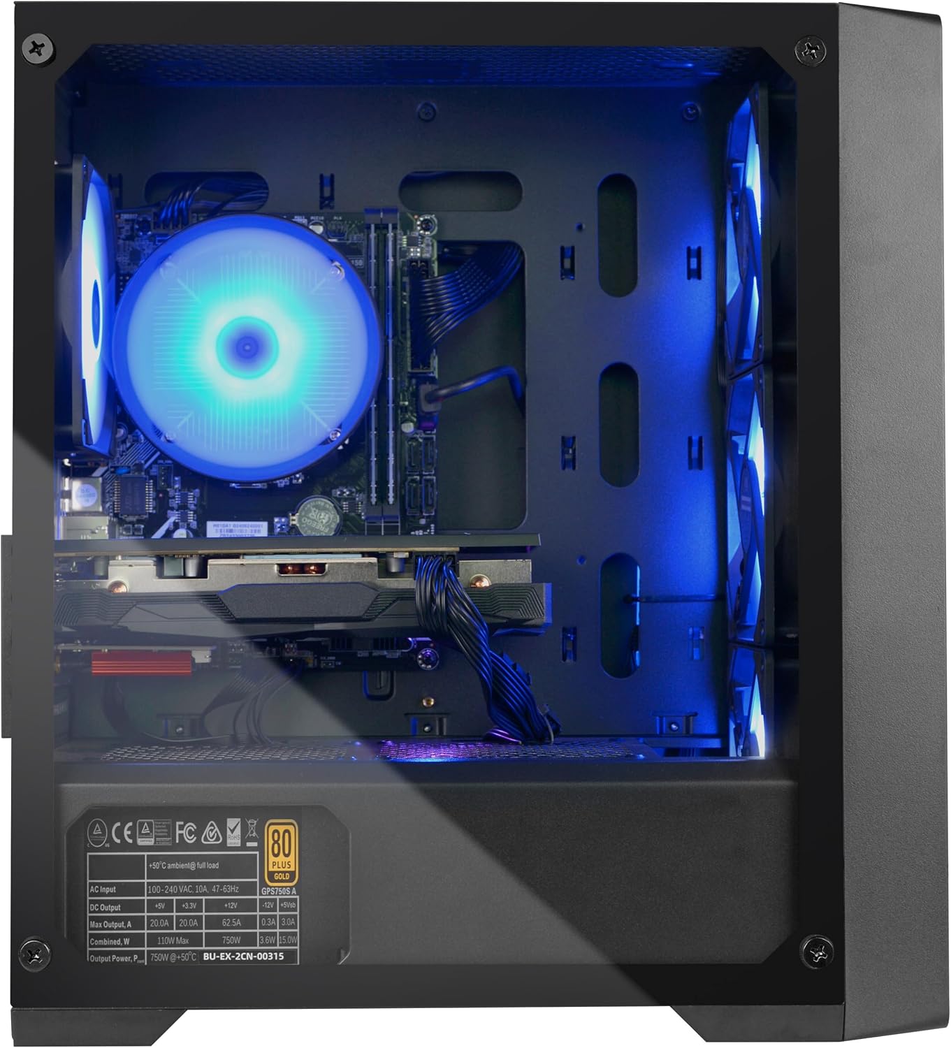 Gaming Desktop PC, Intel Core i3 12100F (Beats i7 8700) 4.30 GHz,AMD Radeon RX 580 8G GDDR5,16GB DDR5 RAM,1TB M.2 NVME SSD, Windows 11 Pro, WiFi, Bluetooth 5.0, VR Ready,RGB Fans x4