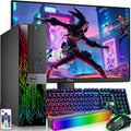 Dell RGB Gaming Desktop Computer PC - Intel Core i7-6th Gen - 16GB DDR4 RAM - 512GB SSD - New 24' Monitor - GeForce GTX 1050 Ti - RGB Keyboard & Mouse - RGB Sound Bar - WiFi - Windows 11 Pro (Renewed)