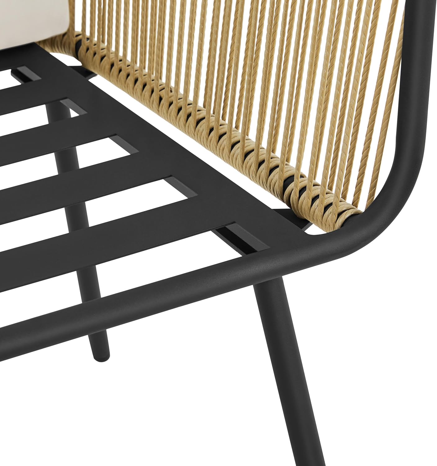 Yaheetech 3 Piece Patio Rattan Bistro Set, Outdoor All Weather PE Wicker Conversation Furniture Set with 2 Chairs & Tempered Glass Top Table & Cushions, for Poolside/Porch/Garden/Yard, Tan/Cream
