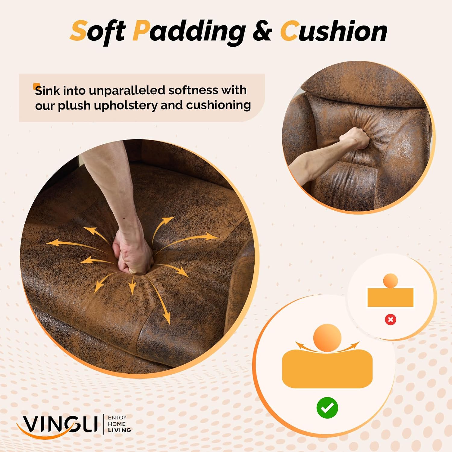 VINGLI 100-130° Reclining Tall Office Chair with Foot Rest & Adjustable Armrests, Ergonomic Criss Cross Chair with Wheels & Headrest, Comfy Wide-Seat Gamer Chair for the Heavy, Microfiber, Vintage