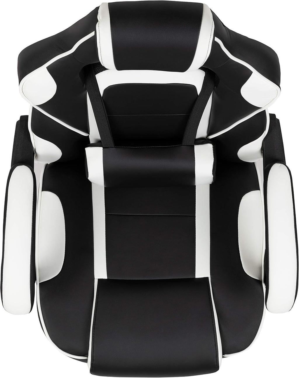 EMMA + OLIVER White Ergonomic Gaming Chair - Reclining Back/Arms, Footrest, Massaging Lumbar