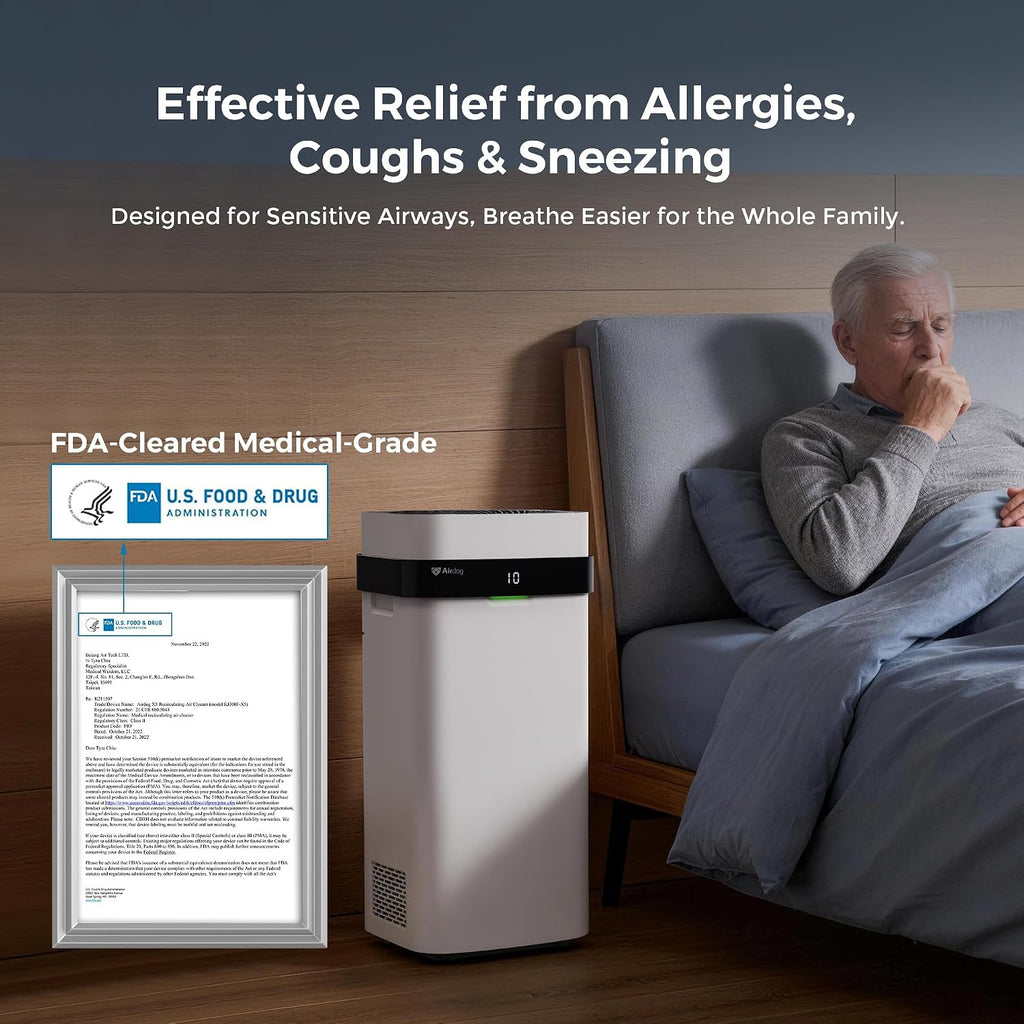 Airdog X5 Air Purifiers for Large Room, Patented TPA Tech Cover Up to 1614 Ft²,Washable and Reusable Filters,Whisper Quiet Smart Air Cleaner for Home, Pets, Allergies, Virus, Dust, Mold, Smoke