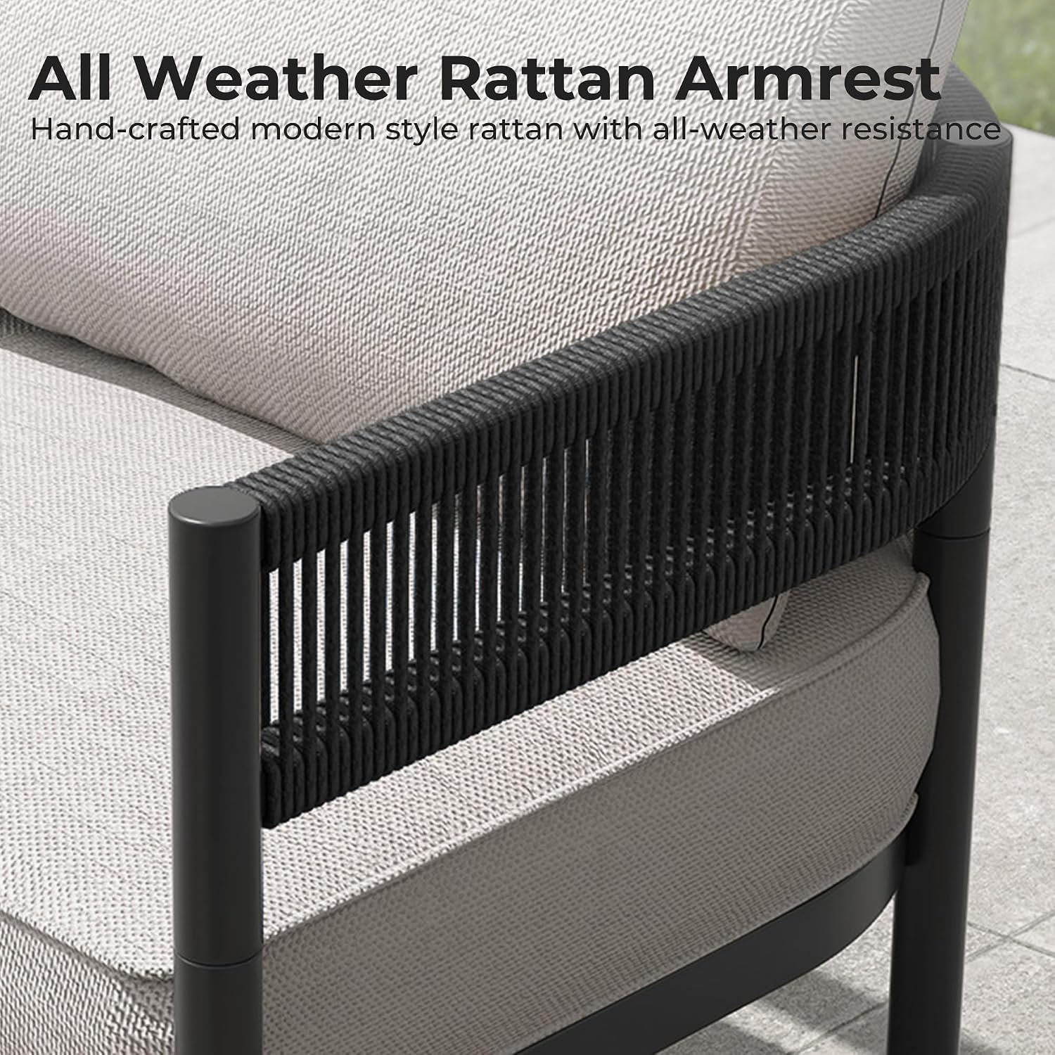 Grand patio 4-Piece Outdoor Conversation Set with 2 Single Chairs and 2 Patio Coffee Tables, Wicker Furniture Set
