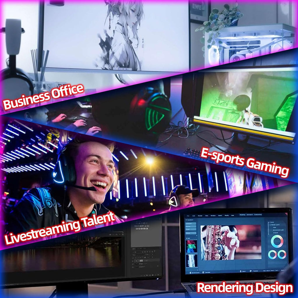 Gaming PC Desktop Computer, Intel Core i7 4th Gen, GTX 1050 Ti 4G, 16GB DDR3 RAM, 512GB SSD, WiFi 6, 5 RGB Fans, Prebuilt Gaming Tower PC with Windows 11 Home - Ready to Play