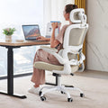 TRALT Office Chair Ergonomic Desk Chair, 330 LBS Home Mesh Office Desk Chairs with Wheels, Comfortable Gaming Chairs (Beige)