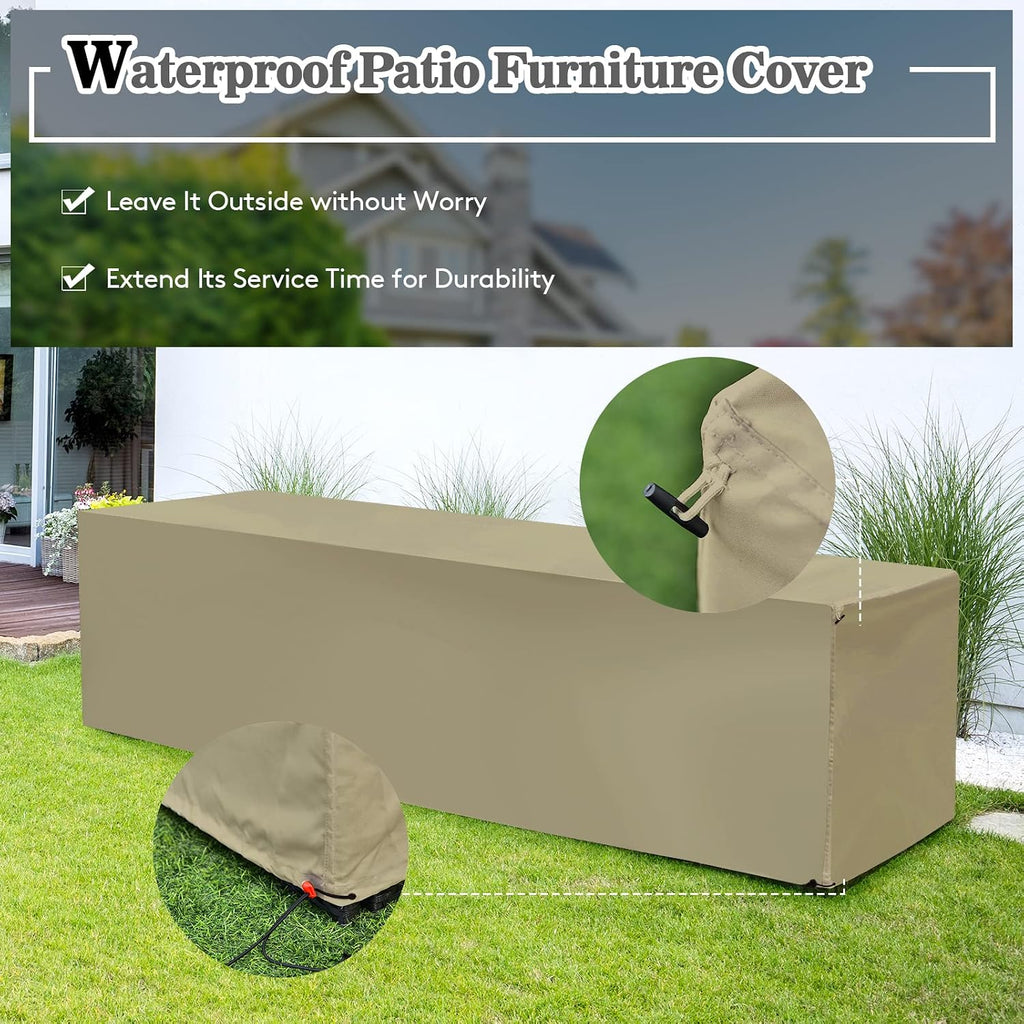 Tangkula 8 Pieces Patio Furniture Set with Waterproof Cover, Patiojoy Space Saving Outdoor PE Rattan Set with Storage Box, Tempered Glass Table, 2 Ottomans, 2 Armless Sofas & Corner Sofas