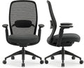 COLAMY Office Chair Set of 2, Easy Wire-Control Desk Chair with Sliding Seat Depth & Thick Padded Lumbar Support, Heavy Duty 300 LBS High Back Mesh Computer Chair for Home Workstation,Black