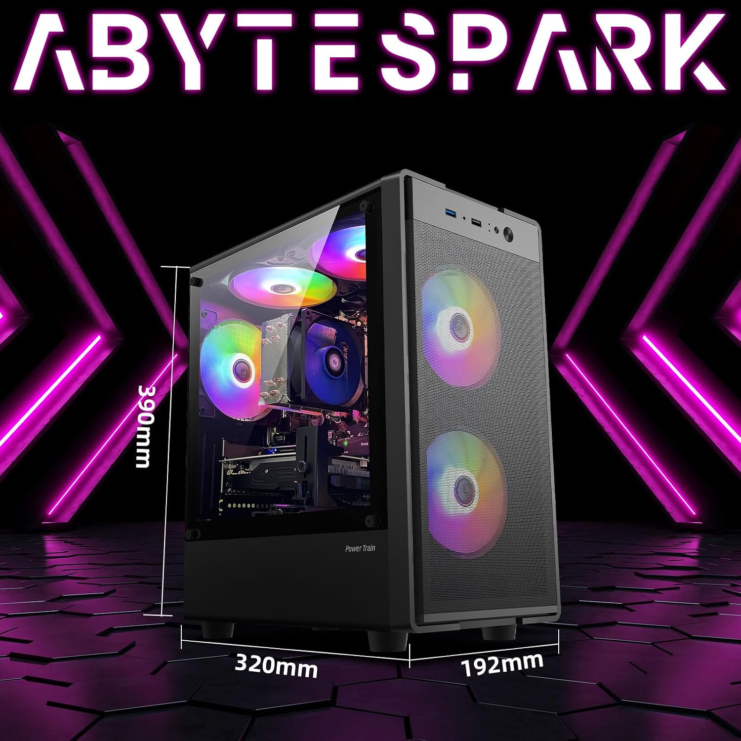 Prebuilt Gaming PC Desktop Computer,Intel Core i5 to 3.6GHz,RX560 Graphics Card with 4GB GDDR5 Video Memory,16GB RAM, 512GB SSD,WiFi 5.0,RGB Fan x5