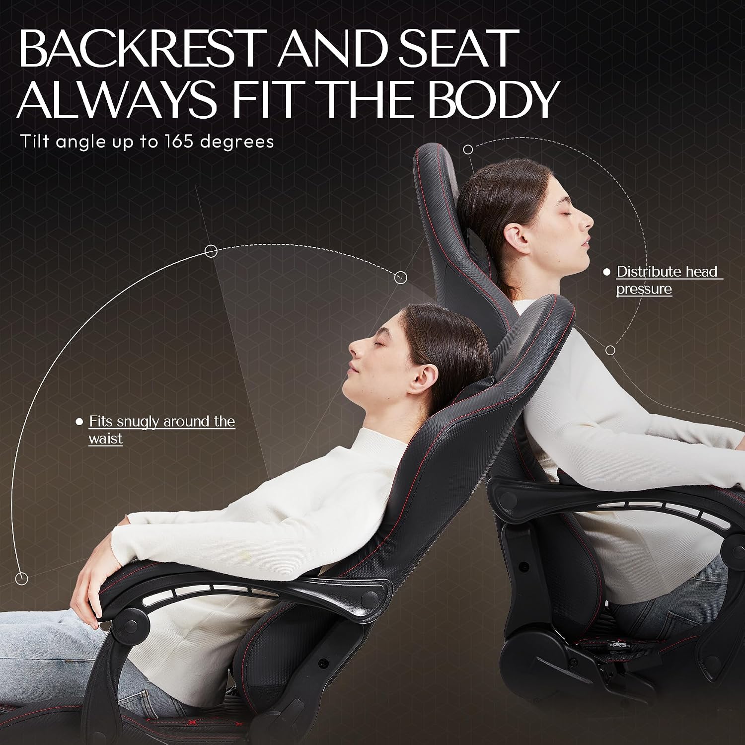 Dowinx Big & Tall Vintage Gaming Chair for Adults, 400 lb Capacity Heavy Duty Ergonomic Computer Chair with Massage Lumbar, Footrest & Easy Side Recline, Black