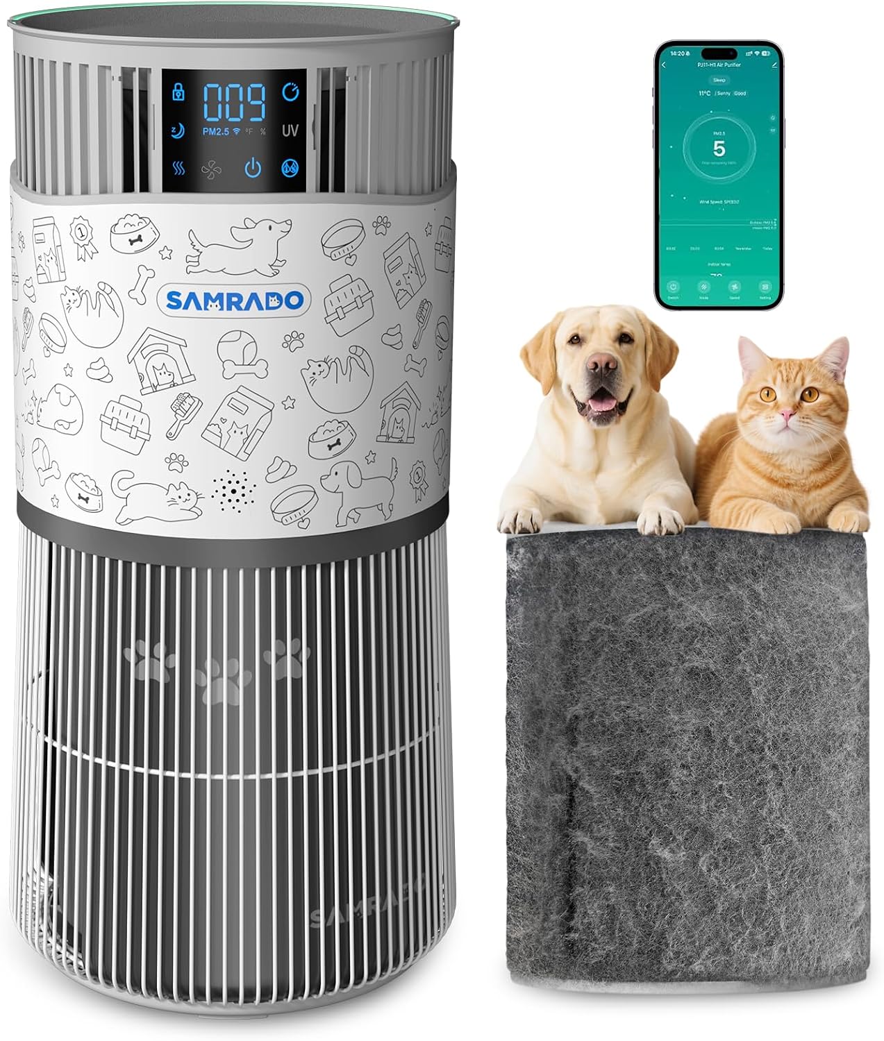 Air Purifier for Home Pets Large Room up to 4000 Sq Ft, H13 HEPA Whole House Air Purifier for Pet Hair Litter Box Odor, Aromatherapy, Smart WiFi, Washable Filter, 22dB Quiet for Bedroom