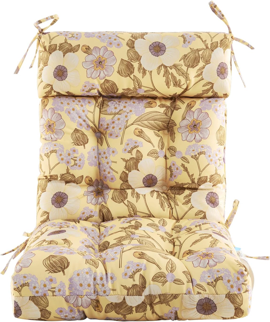 ARTPLAN Outdoor Chair Cushion,Tufted Adirondack Patio Chair Cushion,Wicker High Back Outdoor Seat Cushion,Set of 4,44' L x 21' W x 4' H (4 Pack),Floral