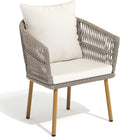 YITAHOME Outdoor Dining Single Sofa Chair, Indoor-Outdoor Wicker Bistro Chairs, PE Rattan Armchair Seating for Patio, Backyard, Poolside, Balcony - Tan