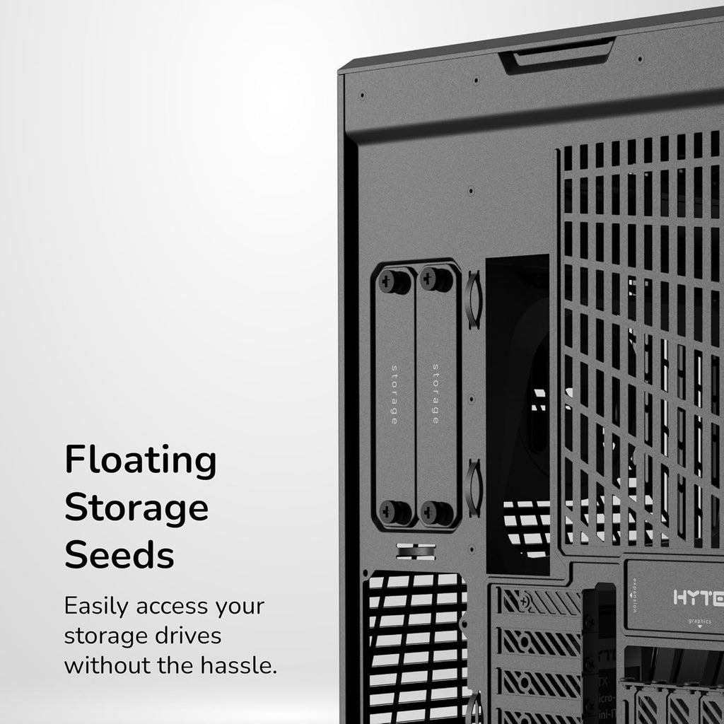Hyte Y70 Touch Infinite Dual Chamber ATX Mid Tower Modern Aesthetic Case with Integrated 2.5K LCD Touchscreen - Pitch Black