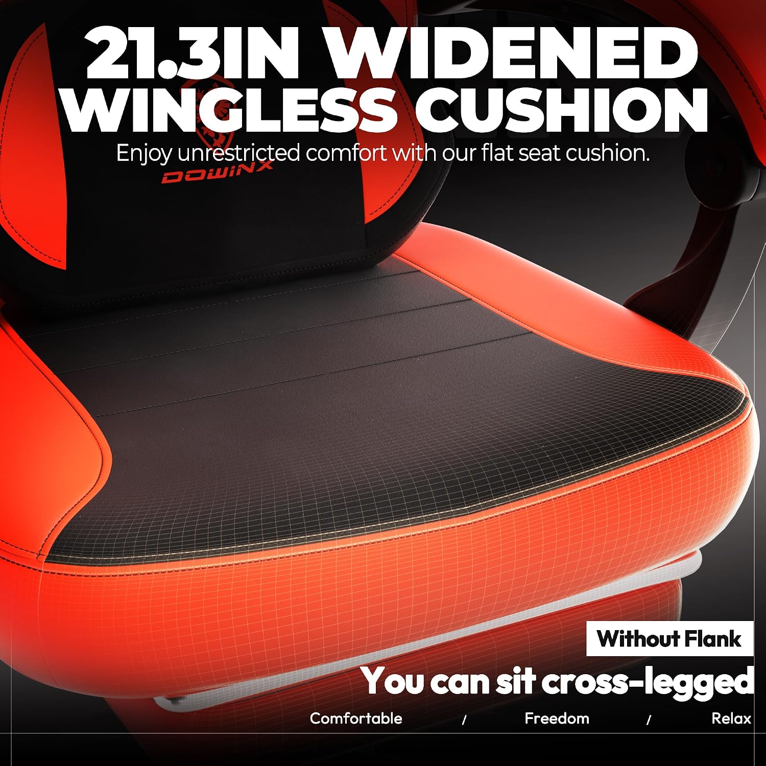 Dowinx Gaming Chair with Footrest,Big and Tall Game Chair for Heavy People, Gamer Chair with Massage Lumbar Support,Ergonomic Computer Gaming Chair for Adults, Red
