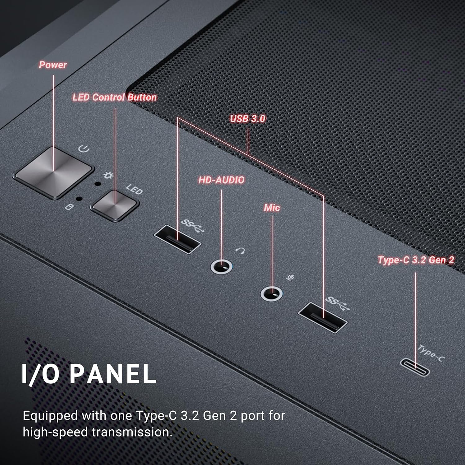 Antec C5 ARGB, Mid-Tower ATX PC Case, Seamless Tempered Glass Front & Side Panels, 7×120mm ARGB PWM Fans Included, Supports Up to 10 Fans, 360mm Radiator Support, Type-C 3.2 Gen 2