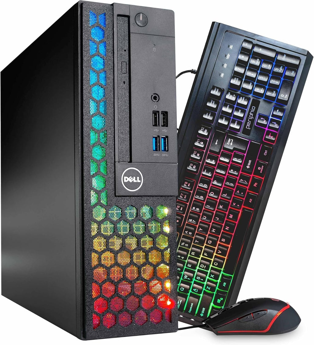 Dell Optiplex Computer PC w/RGB Lighting | Windows 11 Pro | Ultra Fast Intel i5-8500 | 16GB RAM + 1TB SSD | 5G WiFi + BT (Renewed) (PC Desktop)