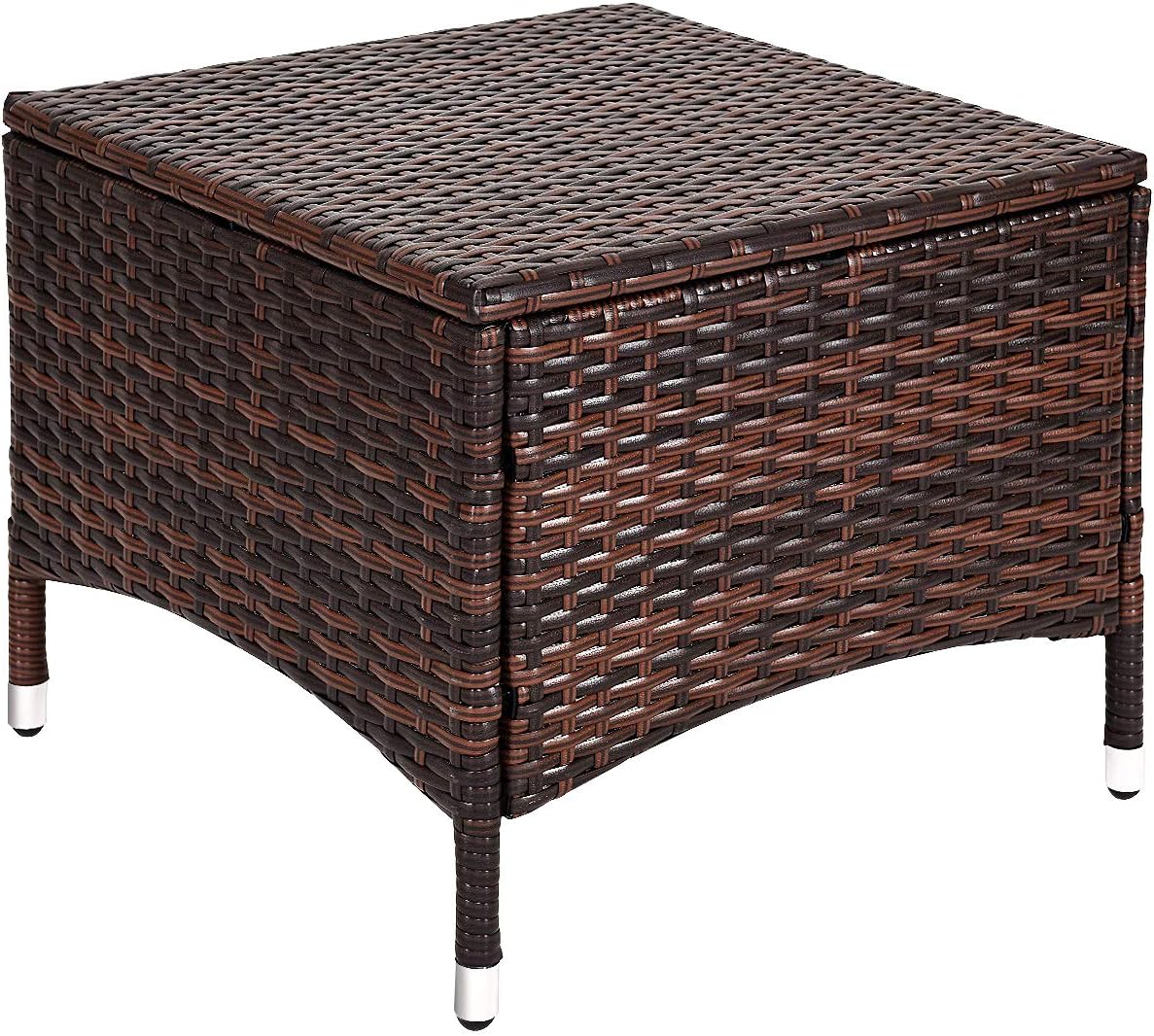 Tangkula 3 Piece Patio Furniture Set, 2 Wicker Chairs with Glass Top Coffee Table, Outdoor Garden Porch Poolside Furniture Set for 2, Rattan Conversation Set