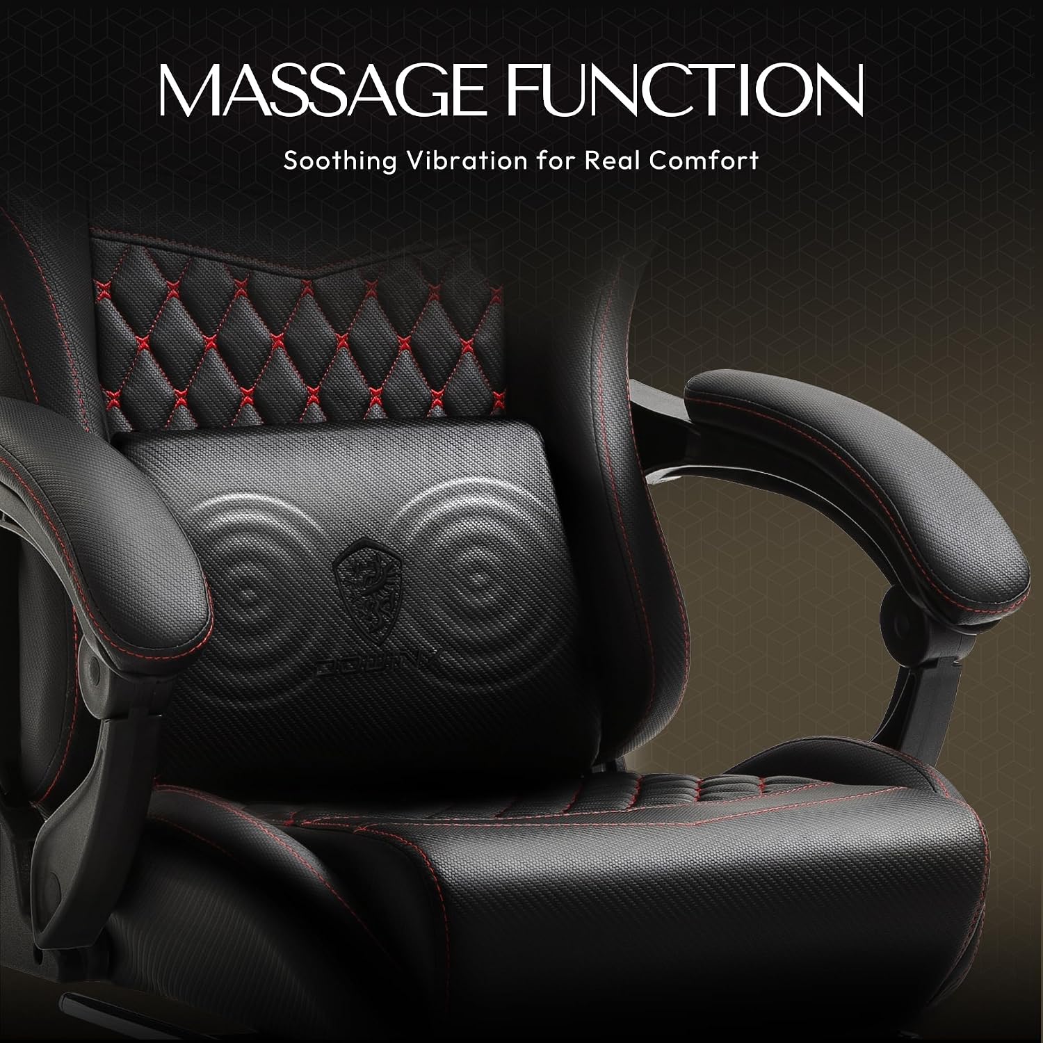 Dowinx Big & Tall Vintage Gaming Chair for Adults, 400 lb Capacity Heavy Duty Ergonomic Computer Chair with Massage Lumbar, Footrest & Easy Side Recline, Black