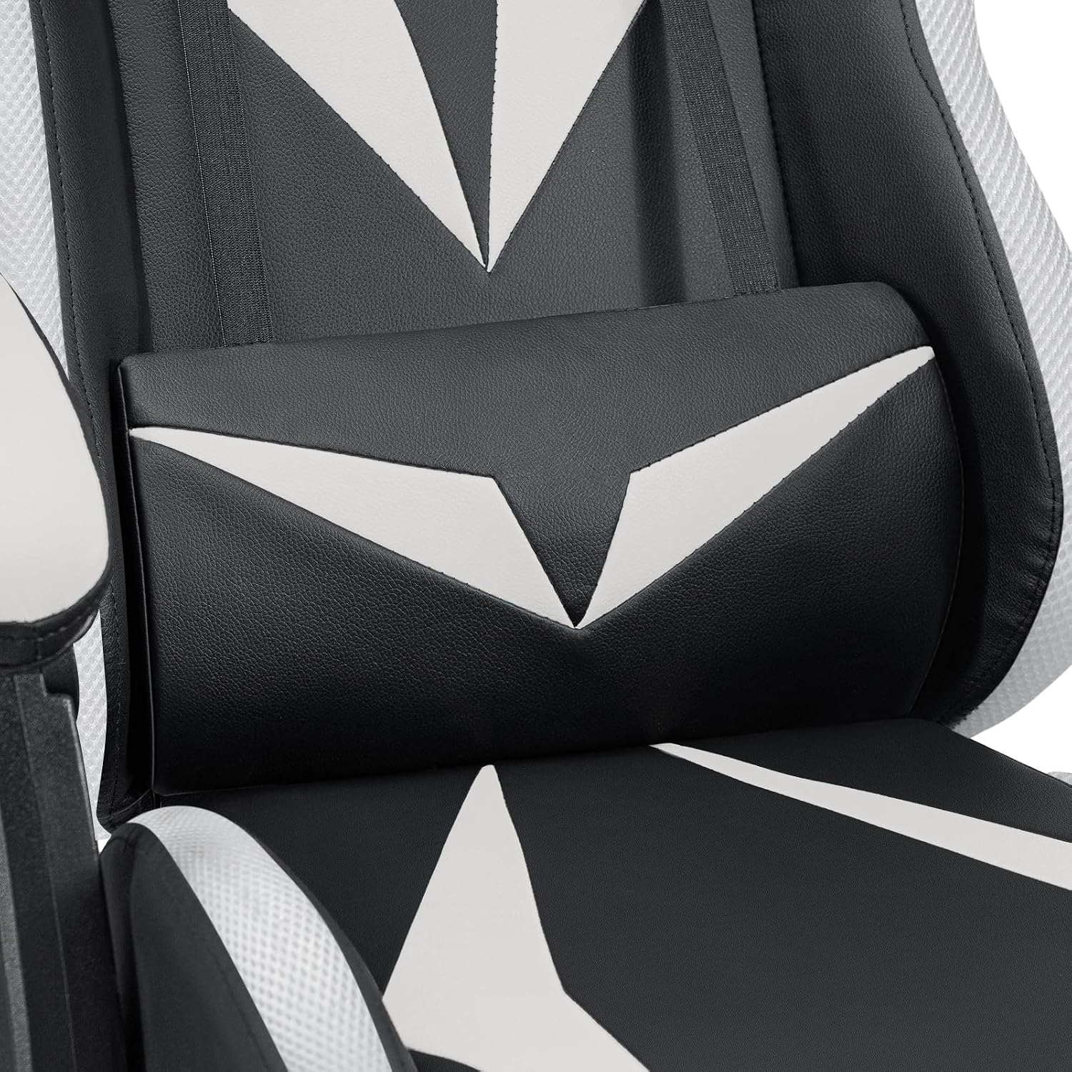 HOFFREE Gaming Chair Massage with Bluetooth Speakers and Led Lights Ergonomic Computer Gaming Chair with Footrest RGB Video Game Chair with High Back Lumbar Support White and Black