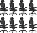 TRALT Office Chair Ergonomic Desk Chair, 330 LBS Home Mesh Office Desk Chairs with Wheels, Comfortable Gaming Chairs Black, Pack of 8