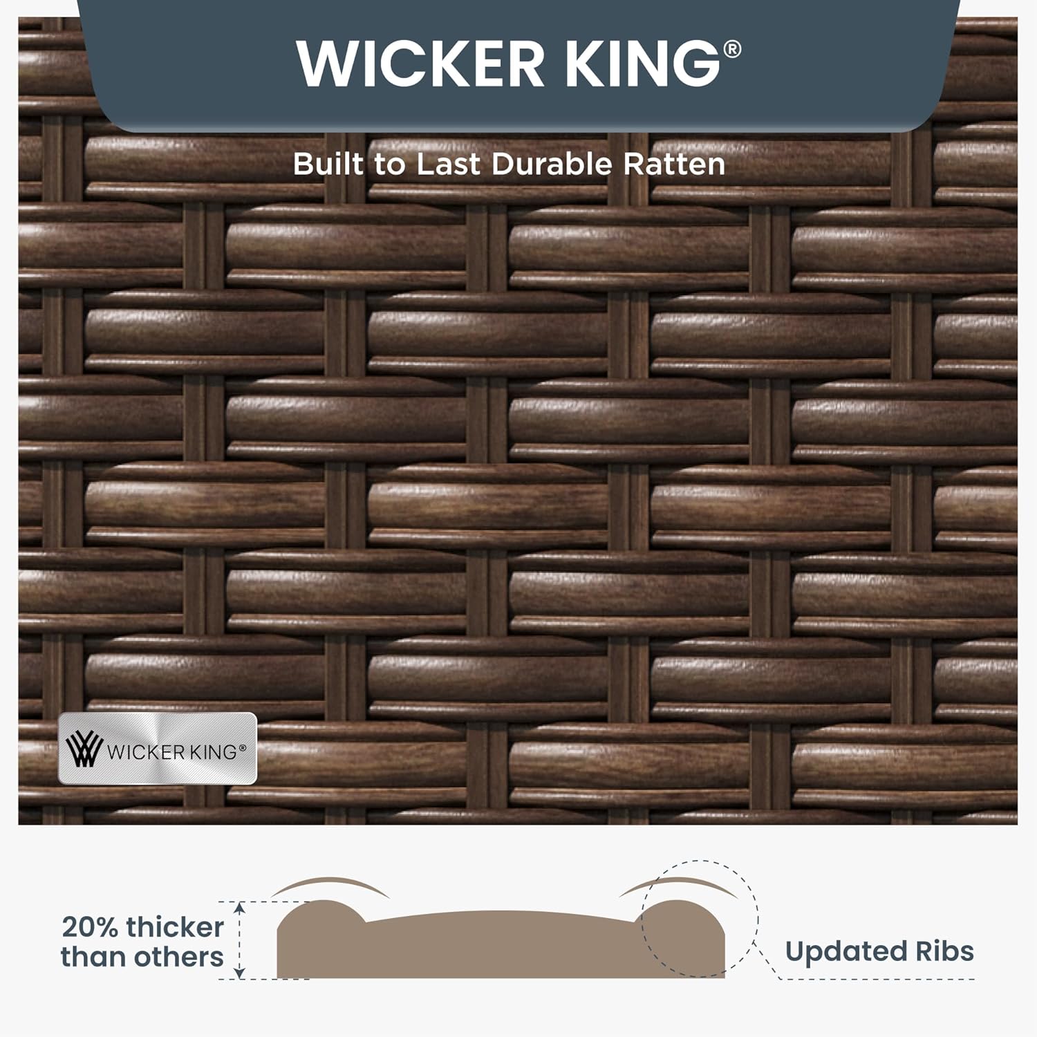 PHI VILLA 2 Pieces Patio Ottoman, All Weather Rattan Wicker Ottoman Seat, Outdoor Footstool Footrest Seat with Cushions, Aqua Blue