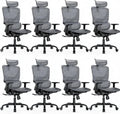 HUANUO Ergonomic Mesh Office Chair with 5-Level Lumbar Support, Computer Gaming Chair with Adjustable Headrest & Armrests, Rocking Tilt, Comfortable High Back Desk Chair for Home Office,8 Pack