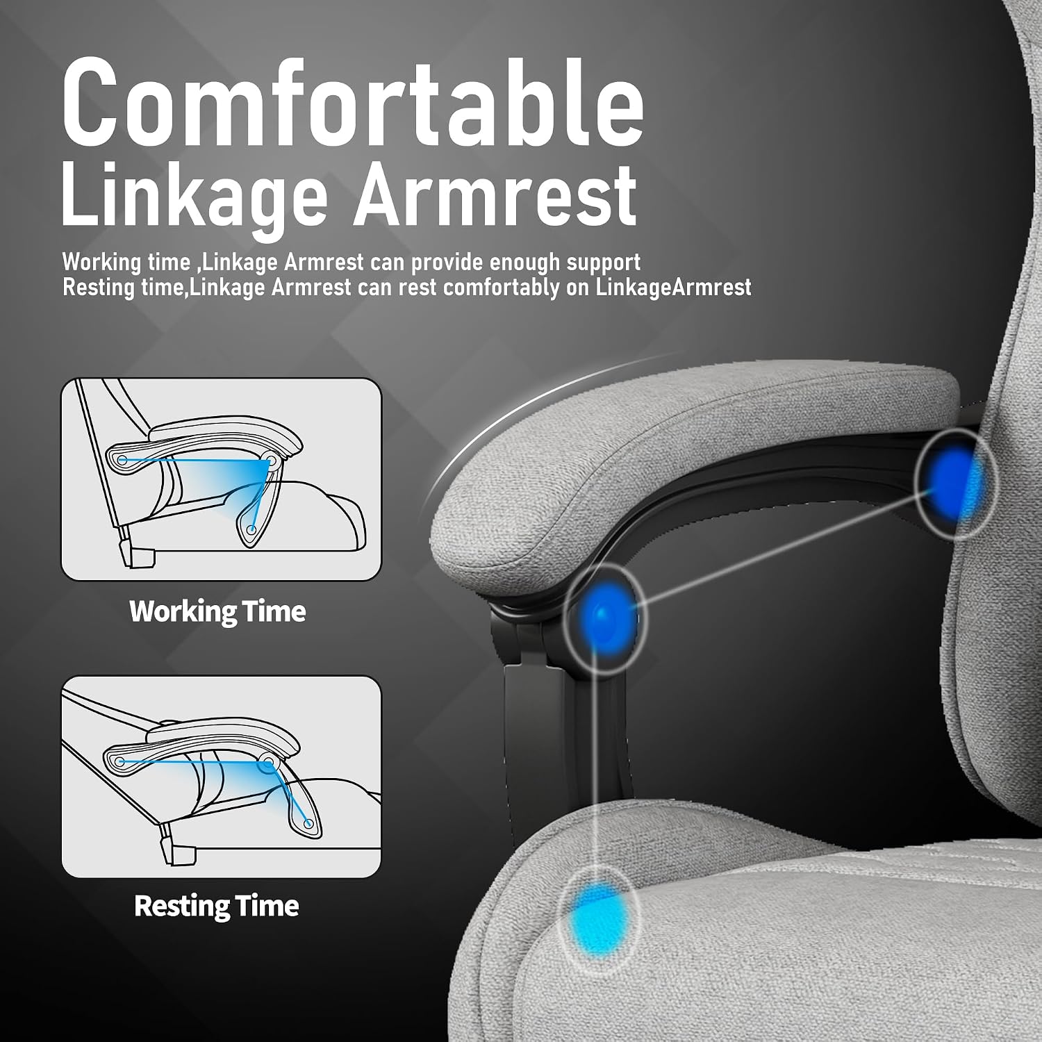 Opiesit Gaming Chair,Computer Chair with Pocket Spring Cushion,Ergonomic Office Chair with Footrest,Height Adjustable Video Gamer Chair with Lumbar Support for Adults (with Massage, Light Gray)