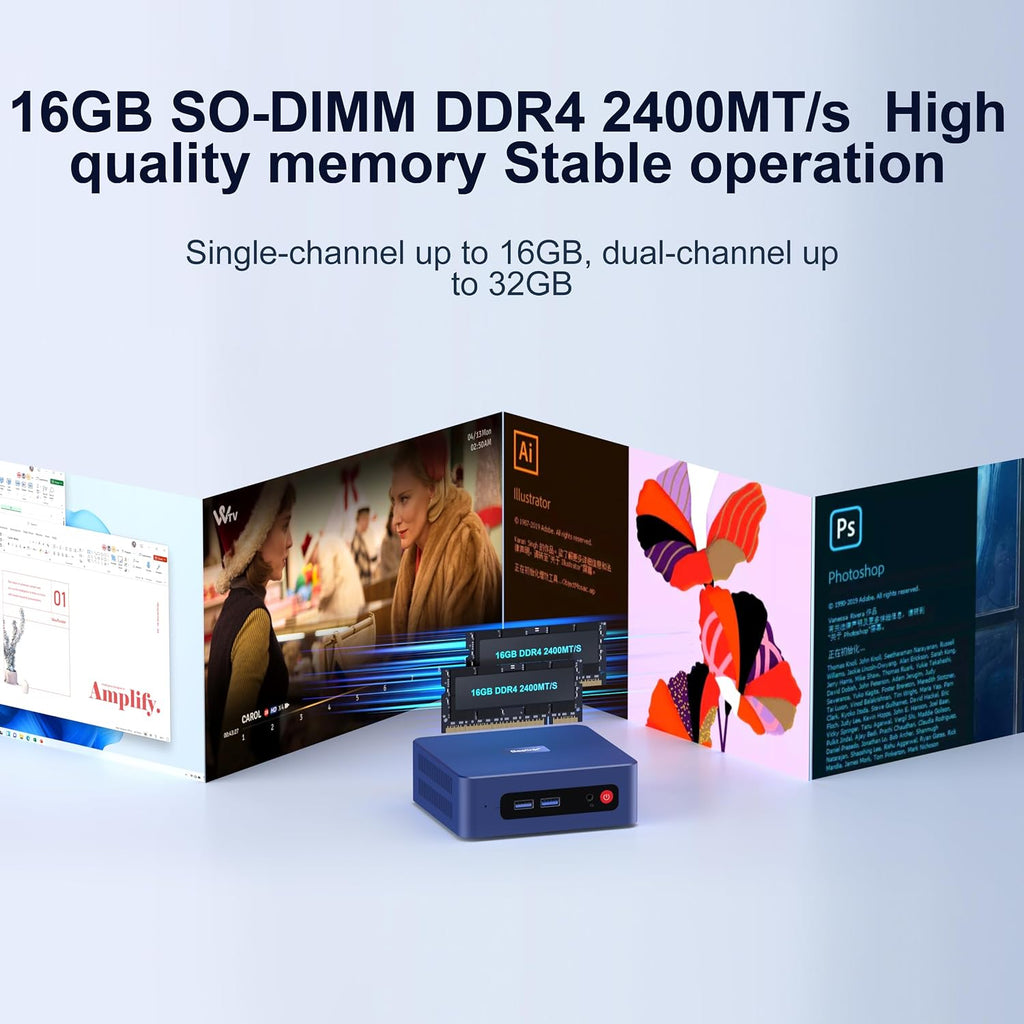 Beelink SER3 Mini PC AMD Ryzen 3 3200U (up to 3.5GHz), 16GB DDR4 2400MT/s 500GB PCIE3.0 SSD Mini Computer, Radeon Vega 3 Graphics,1000Mbps LAN, Dual HDMI 4K Display Home-Office PC