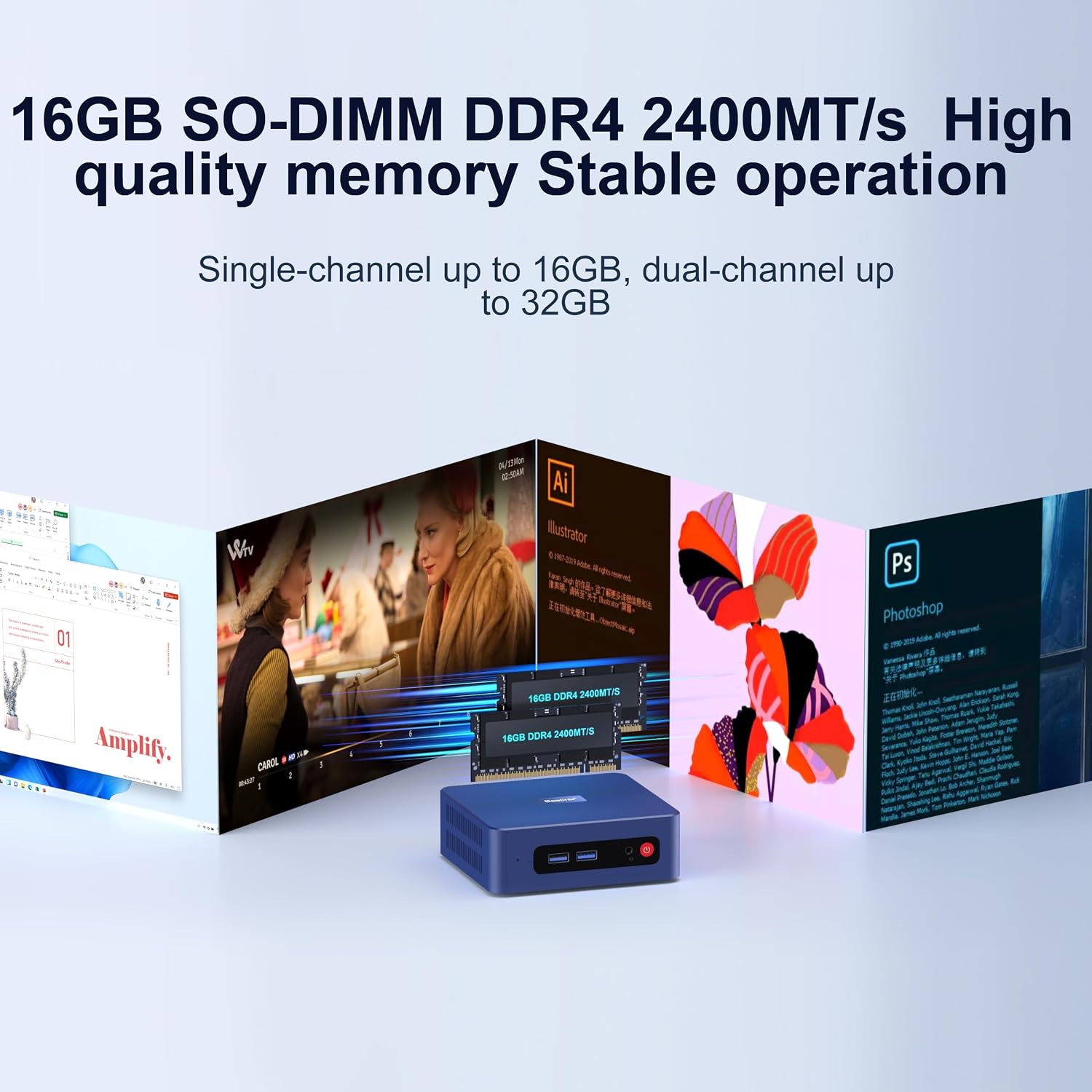 Beelink SER3 Mini PC AMD Ryzen 3 3200U (up to 3.5GHz), 16GB DDR4 2400MT/s 500GB PCIE3.0 SSD Mini Computer, Radeon Vega 3 Graphics,1000Mbps LAN, Dual HDMI 4K Display Home-Office PC