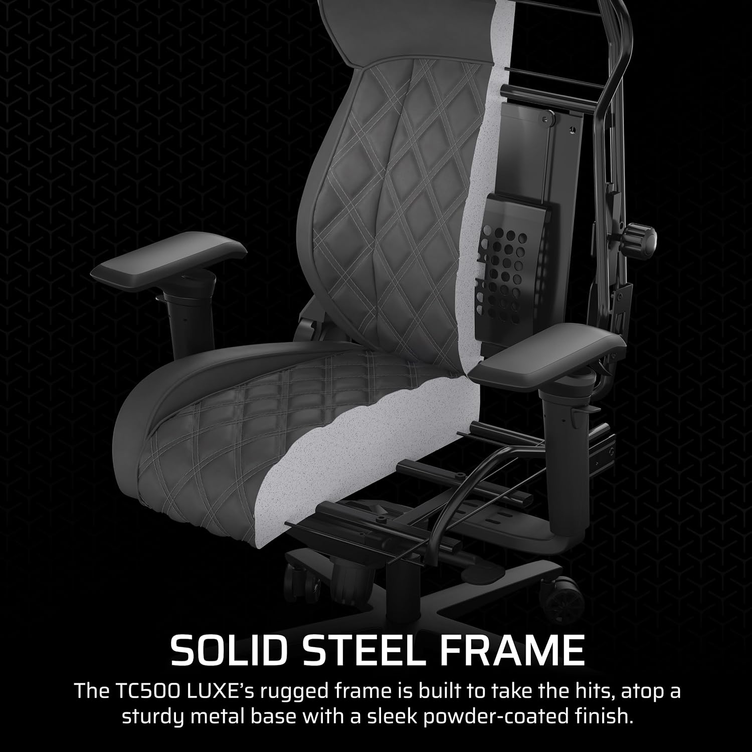 Corsair TC500 Luxe Gaming Chair – Premium Breathable Fabric – Wide Seat – Five-Way Adjustable Armrests – Adjustable Built-in Lumbar Support – 90-135 Degree Recline – Frost
