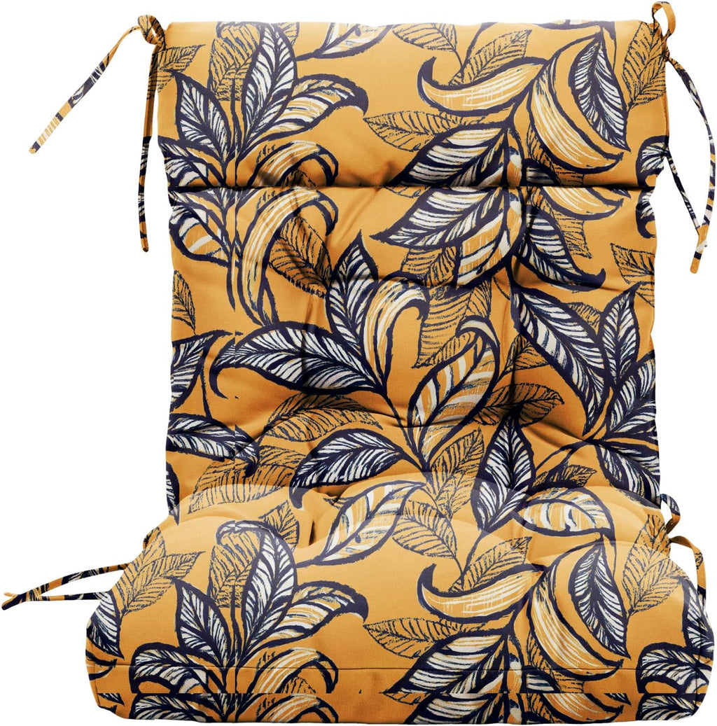ARTPLAN Outdoor Chair Cushion,Tufted Adirondack Patio Chair Cushion,Wicker High Back Outdoor Seat Cushion,Set of 4,44' L x 21' W x 4' H (4 Pack),Floral