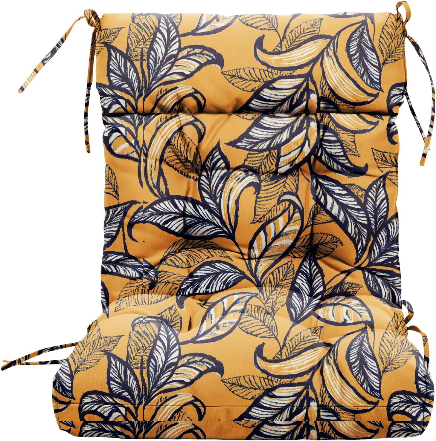ARTPLAN Outdoor Chair Cushion,Tufted Adirondack Patio Chair Cushion,Wicker High Back Outdoor Seat Cushion,Set of 4,44' L x 21' W x 4' H (4 Pack),Floral