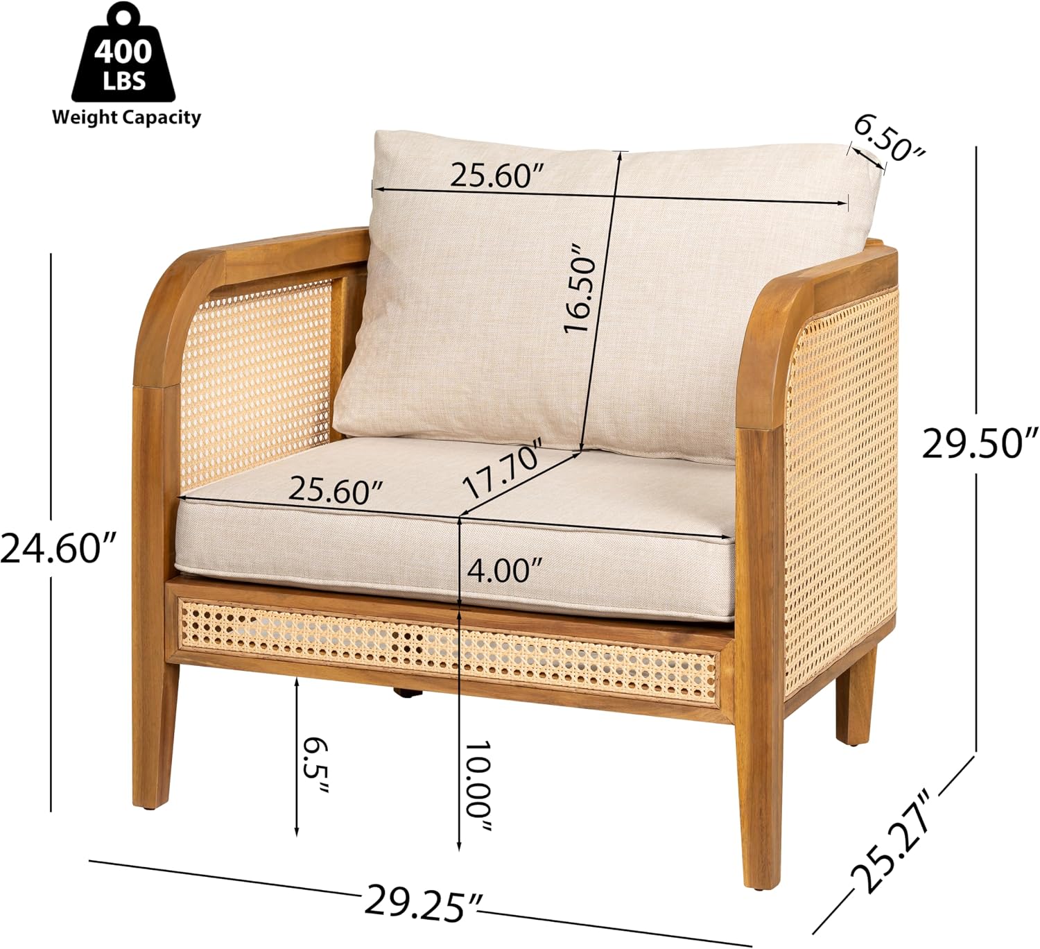 Christopher Knight Home Tilden 3-Piece Patio Furniture Set, 4-Seater Acacia Wood Outdoor Patio Sectional Furniture Set, Garden Wicker Loveseat and Accent Chair Set with Removable Cushions, Teak+Beige