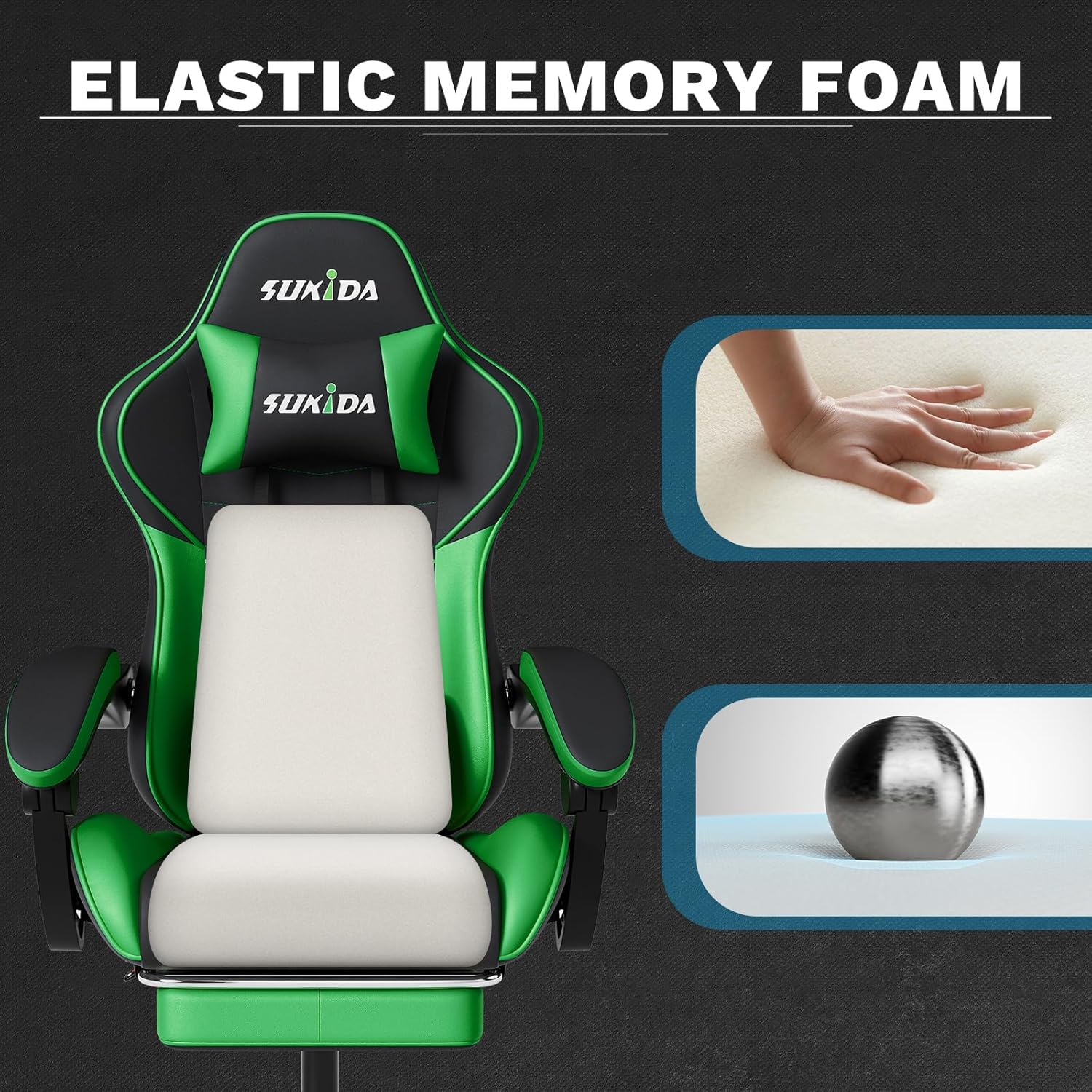 Ergonomic Video Gamer Chairs Gaming Computer Chair Gamer Chairs for Adults Massage Lumbar Support Swivel Height Adjustable Headrest Backrest