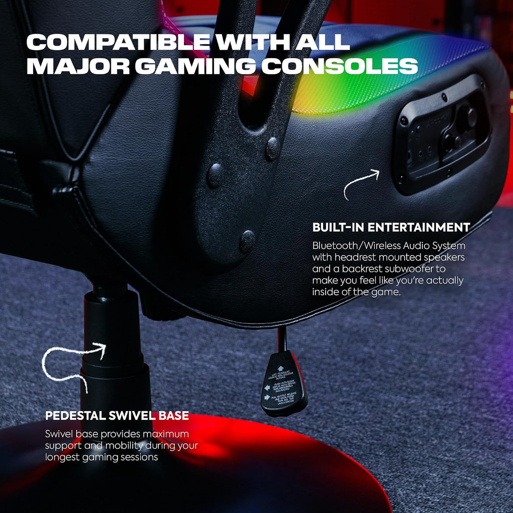 X Rocker PC Computer Gaming Desk Chair, Built-in Audio, College Dorm Essentials for Guys and Girls, Bedroom, Dorm Room Essentials, Foldable, Gifts for Gamers