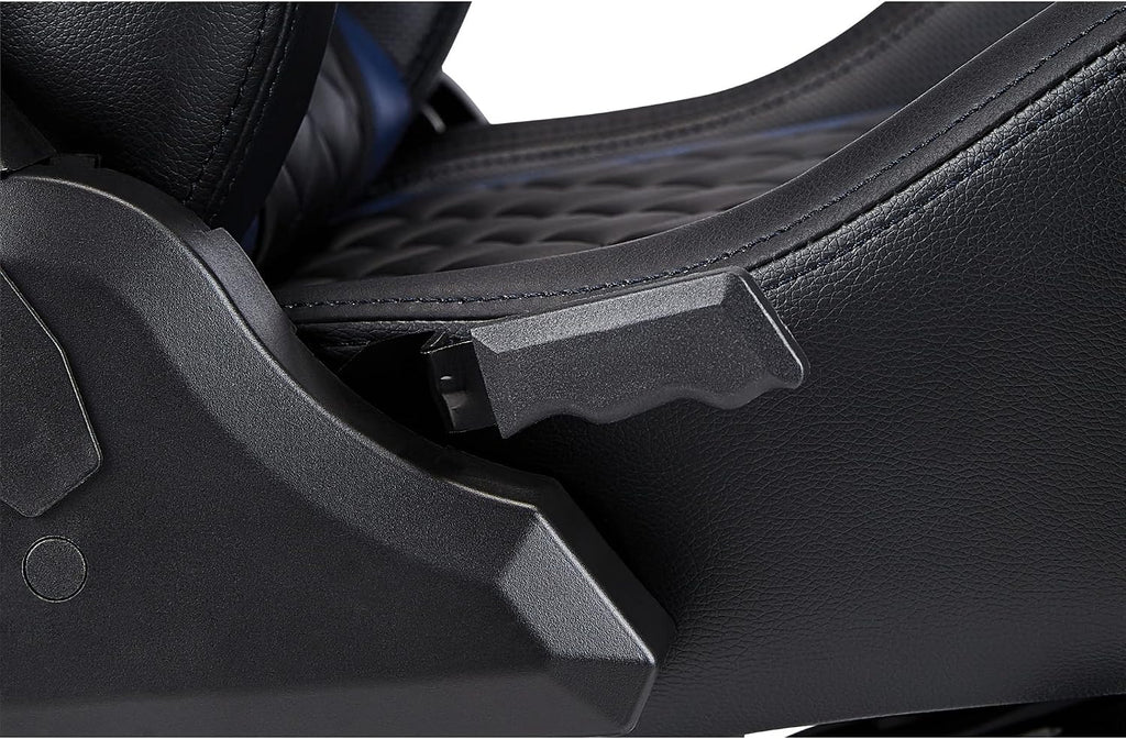 Realspace RS Gaming™ Davanti Vegan Leather High-Back Gaming Office Chair, Black/Blue, BIFMA Compliant