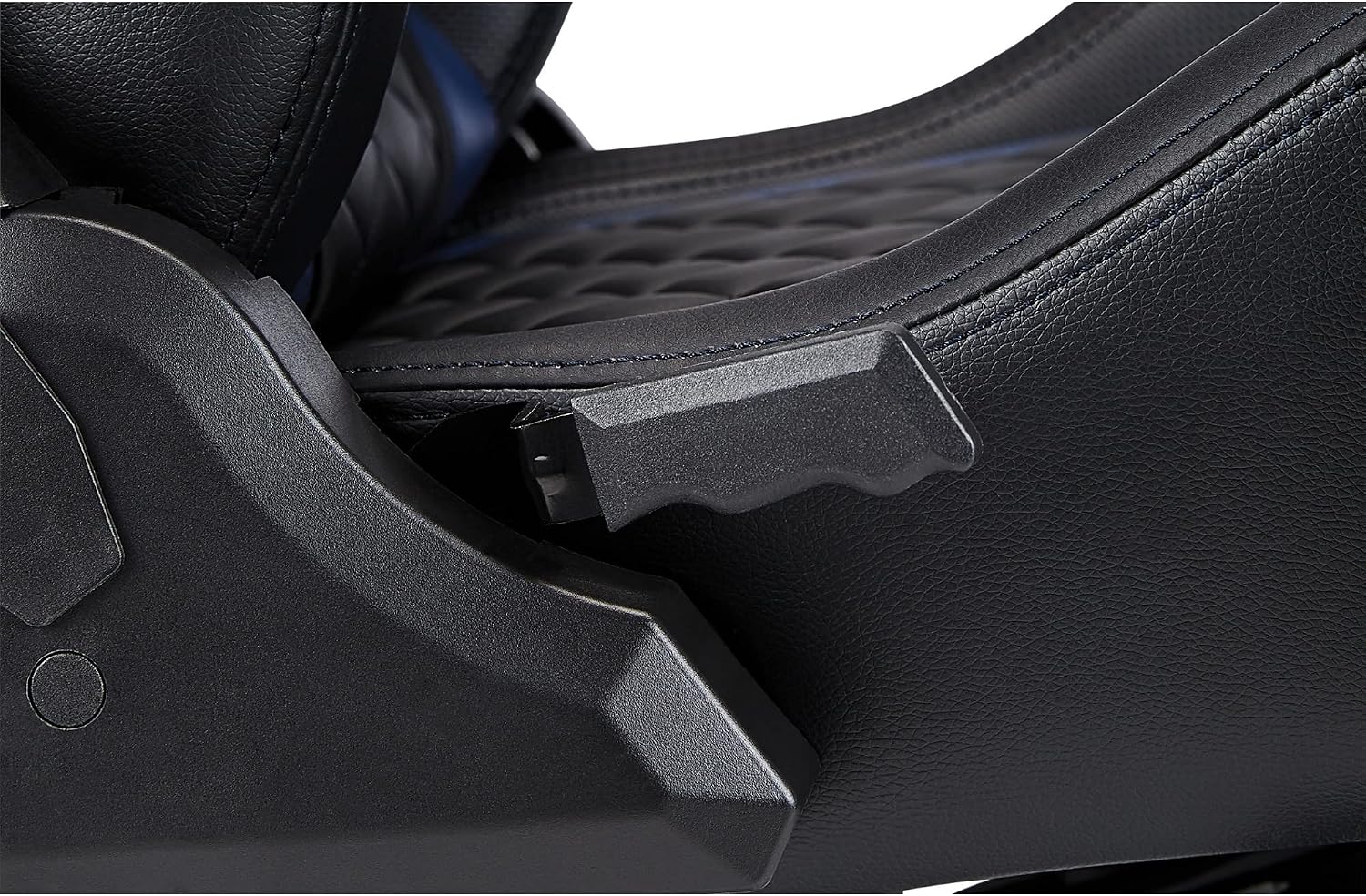 Realspace RS Gaming™ Davanti Vegan Leather High-Back Gaming Office Chair, Black/Blue, BIFMA Compliant